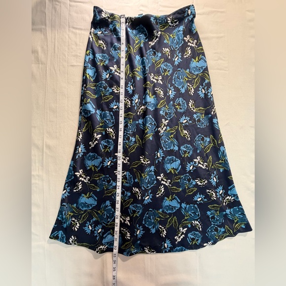 On 34th Floral Midi Slip Skirt Green/Blue Floral Print Sz Small Boho Cottagecore - Picture 6 of 7